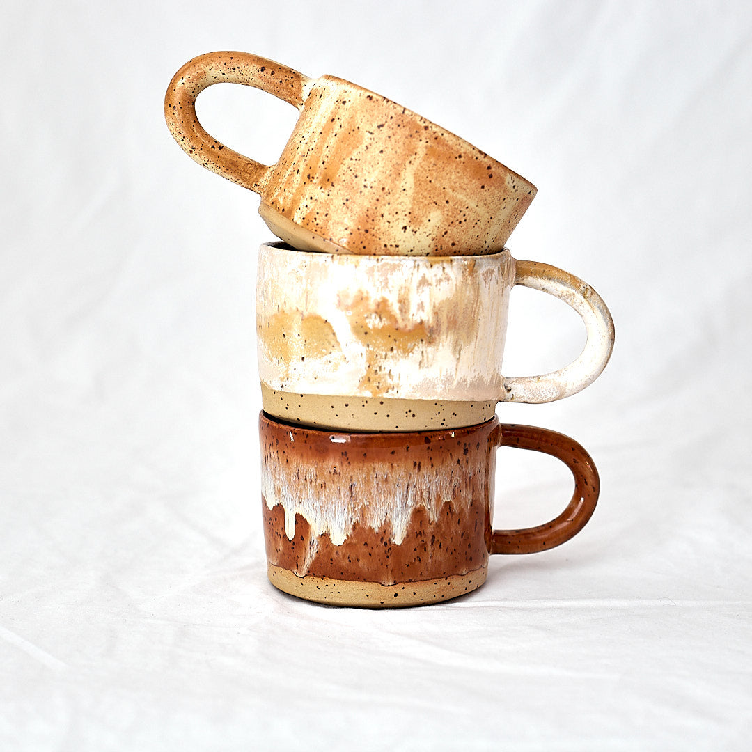 Bochi ceramic tea and coffee mug brown drip