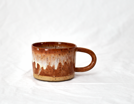 Bochi ceramic tea and coffee mug brown drip